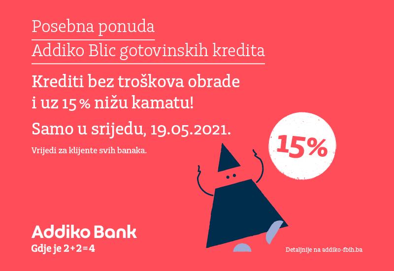 Ugovorite gotovinski kredit uz 15% nižu kamatu u Addiko Bank Sarajevo